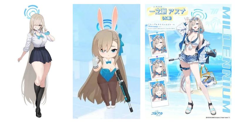 Tổng hợp các phiên bản Asuna_ Schoolgirl, Bunny, Swimsuit & New Year