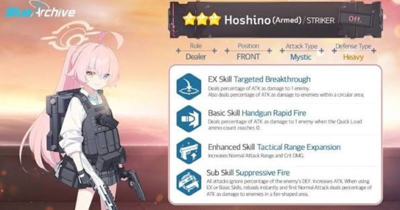 bộ kỹ năng và lối chơi của Hoshino