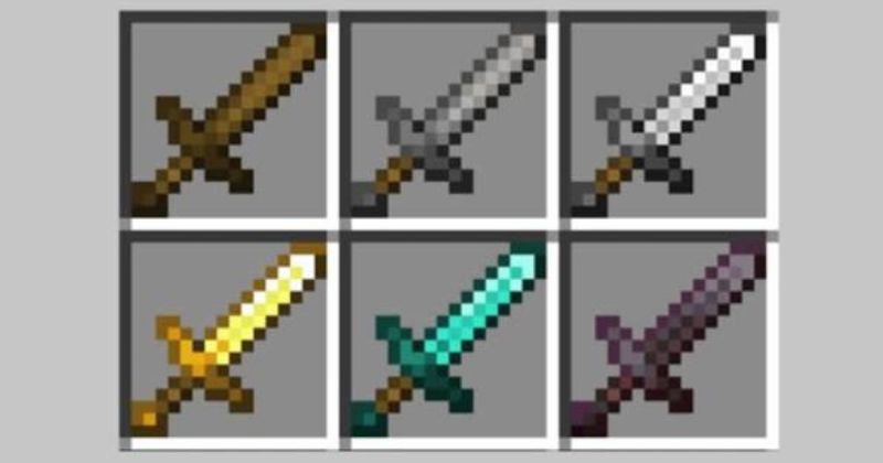 Bảng xếp hạng các cấp độ kiếm trong Minecraft từ yếu đến mạnh