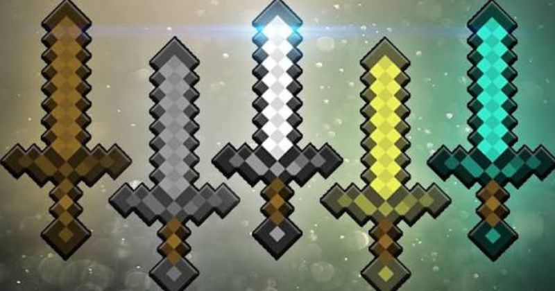 Kiếm Minecraft: Bảng sát thương, cách chế tạo và phù phép mạnh nhất Kiếm Minecraft